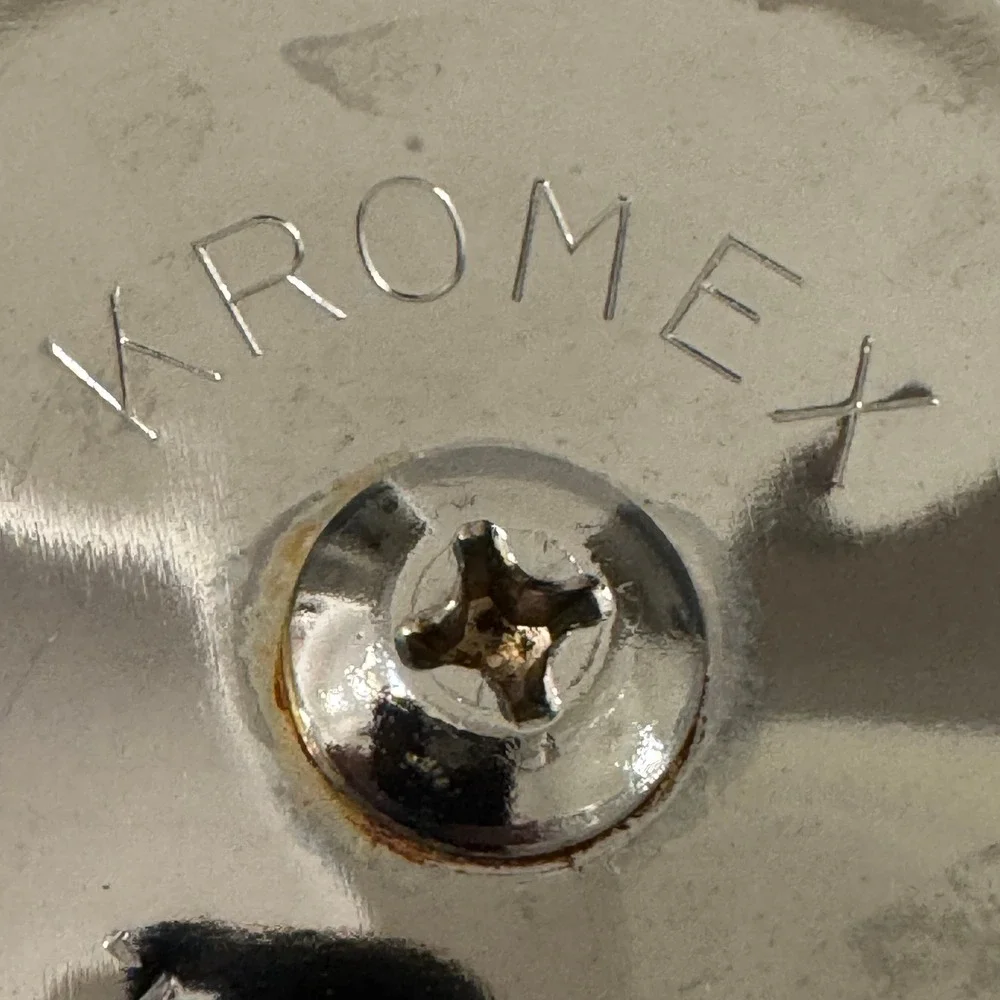 Vintage Kromex Ice Bucket‎ Faux Wood Grain Chrome Mid Century Modern Made in USA